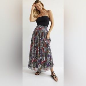 FARM for Anthropologie (FarmRio) Maxi Skirt. Size Small. Color-Multi